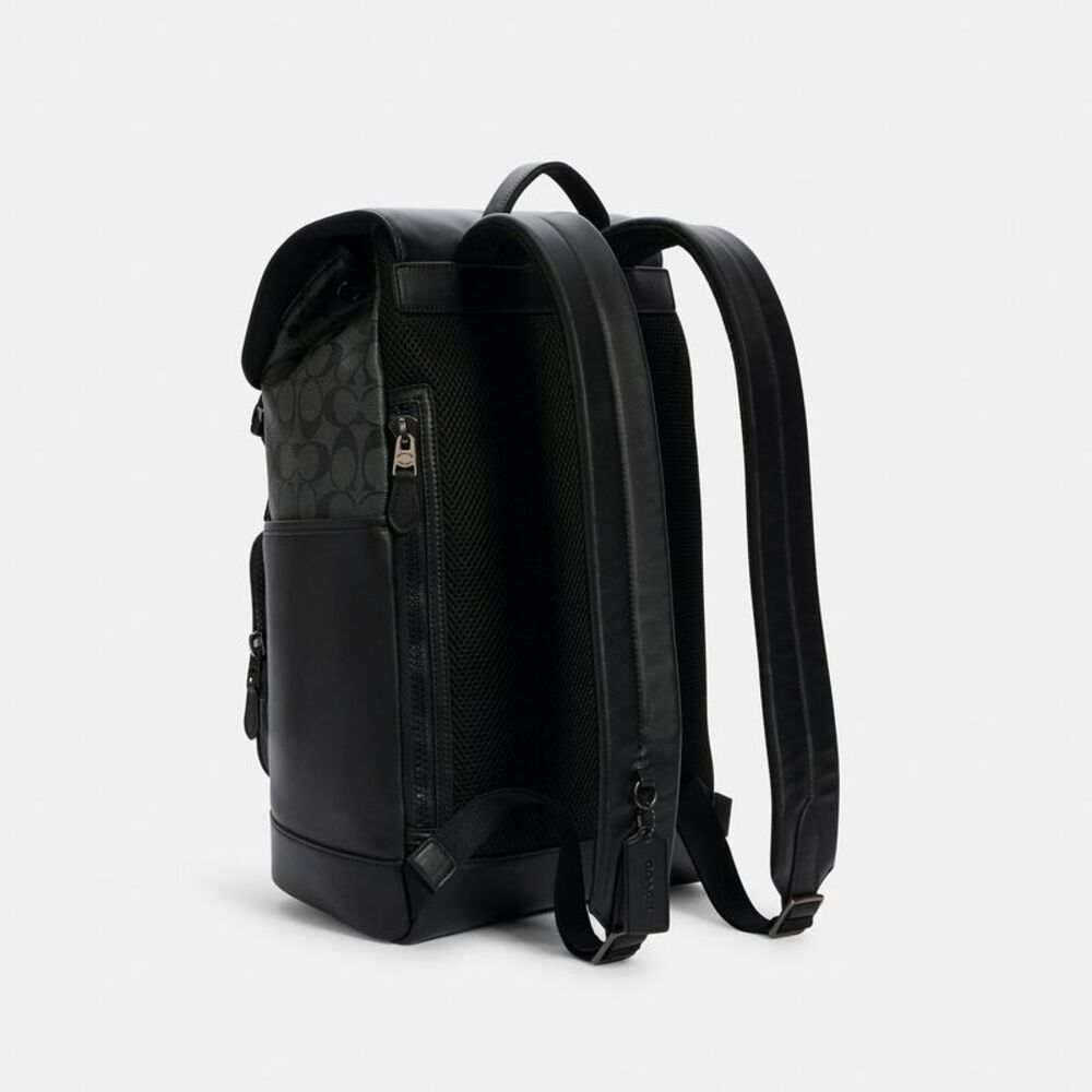 NWT Coach Outlet Track Backpack In Signature Canvas - Picture 2 of 5